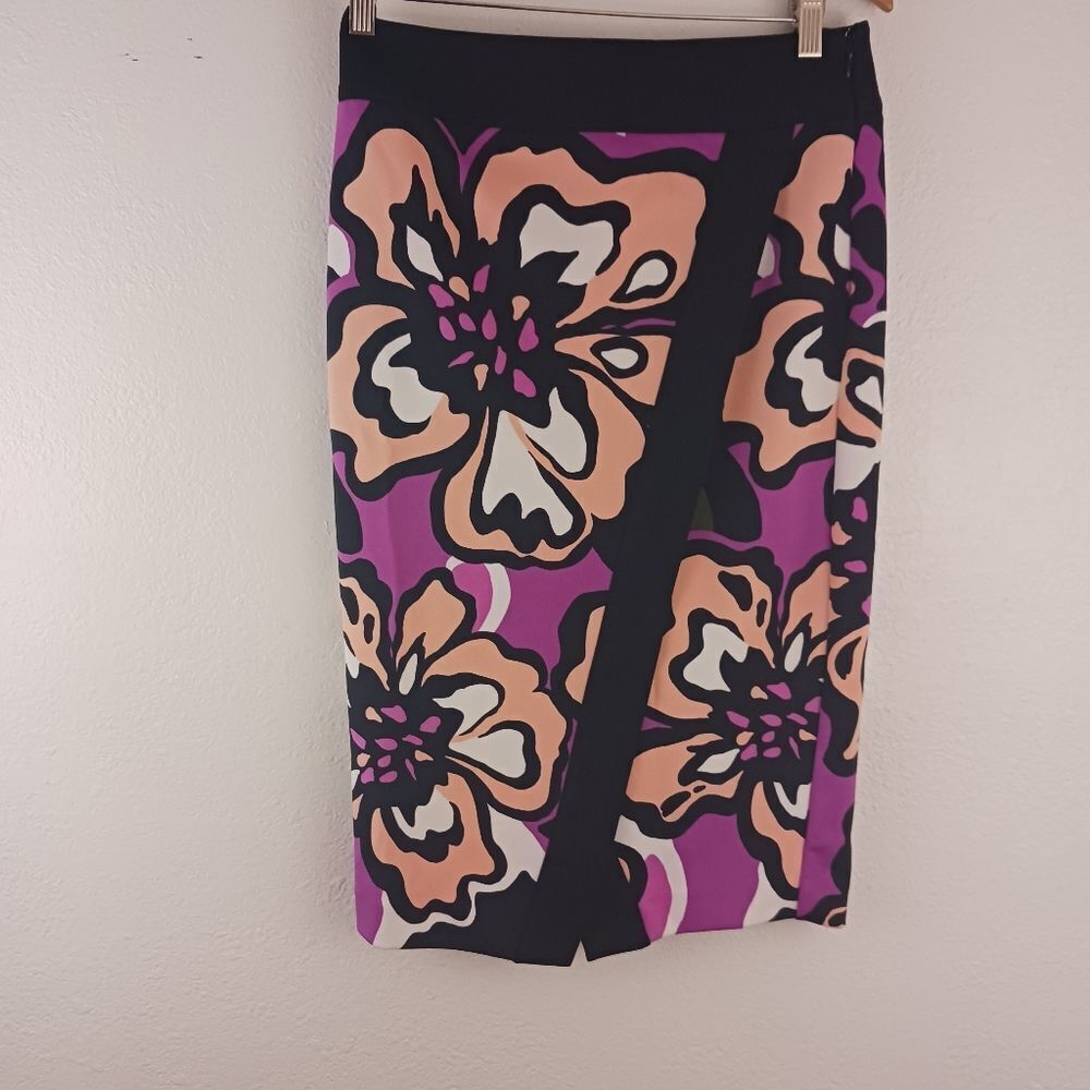 Worthington Purple Floral Asymmetrical skirt  size 4P